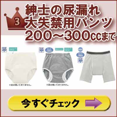 ６０代７０代８０代９０代　シニアファッションＧ＆Ｂ　高齢者　紳士の尿漏れ大失禁パンツ２００～３００㏄まで　売れ筋ランキング３位